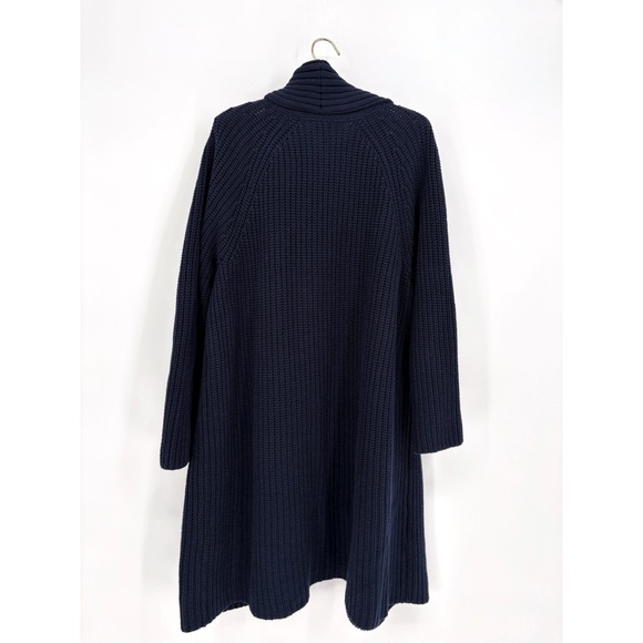 J.JILL | Rib-Textured Open-Front Knit Cardigan Sweater in Navy Blue | XL - Picture 8 of 12